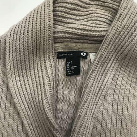 H&M BEIGE CARIDGAN CABLE KNIT XSMALL - Picture 3 of 4
